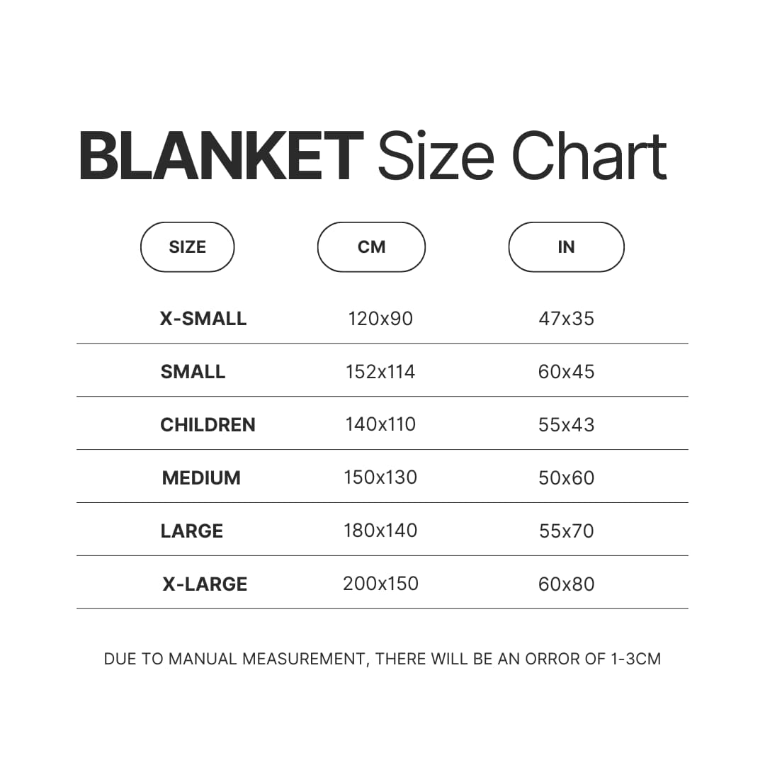 Blanket Size Chart - Tom MacDonald Store