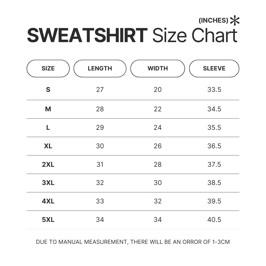 Sweatshirt Size Chart - Tom MacDonald Store