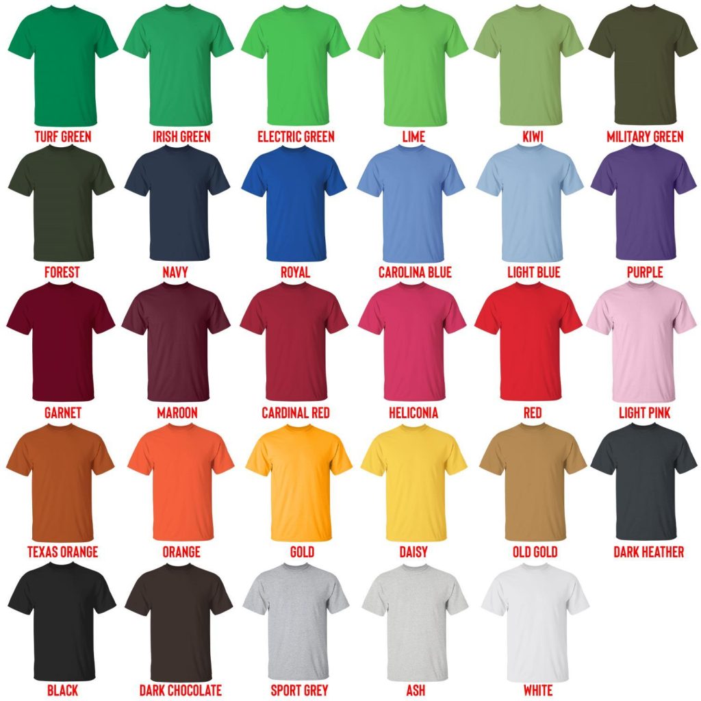 t shirt color chart - Tom MacDonald Store